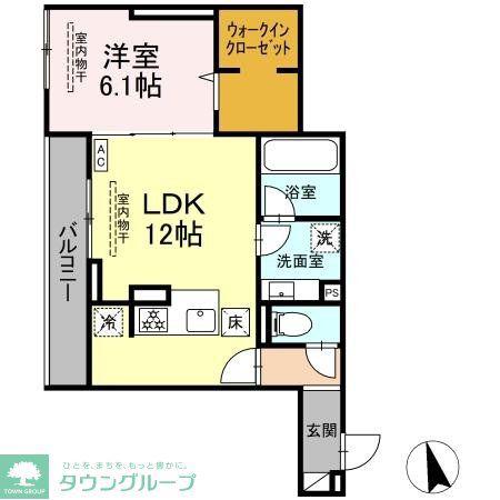トリシア円行2丁目プロジェクト(1LDK/1階)の間取り写真