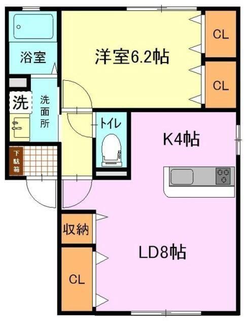 CONFORE(1LDK/1階)の間取り写真