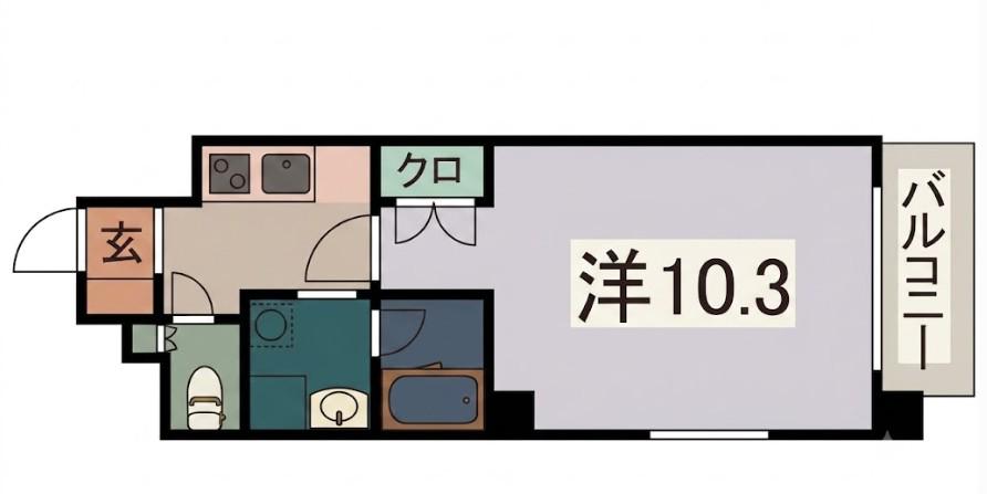 プランドール西観音(1K/4階)の間取り写真
