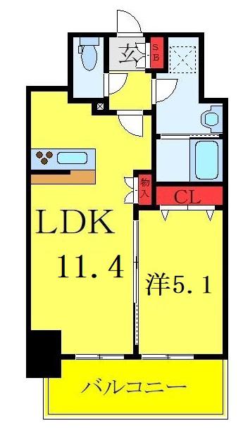RIDGE王子神谷(1LDK/3階)の間取り写真