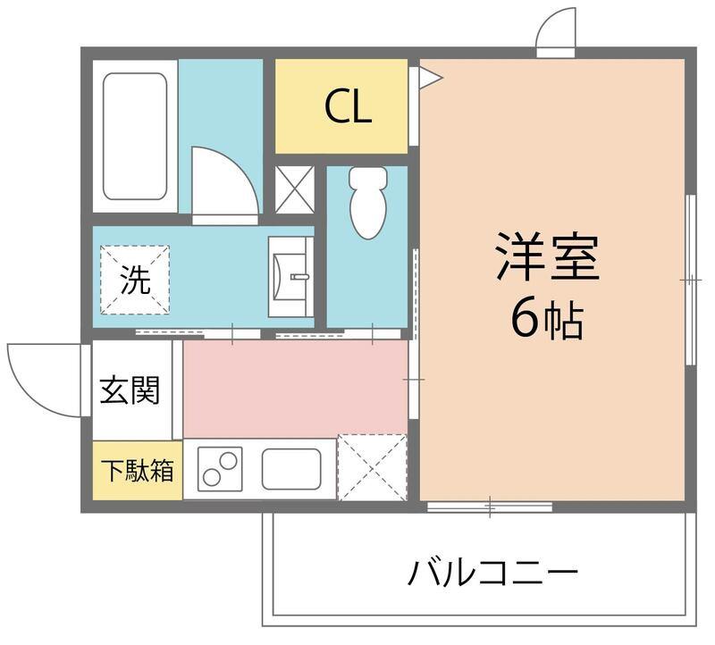 スリーズ(1K/3階)の間取り写真