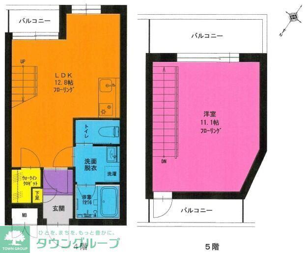 第7丸仙ハイツ(1LDK/4階)の間取り写真
