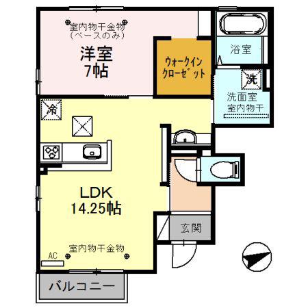 メゾンラフレ(1LDK/1階)の間取り写真