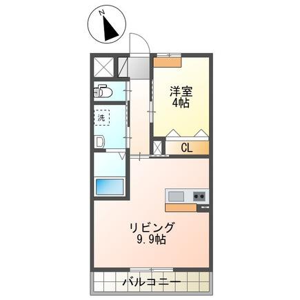 ゴールドアトレ(1LDK/1階)の間取り写真
