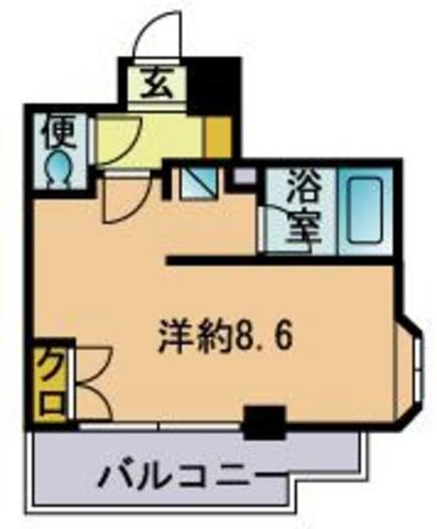 博多祇園ビル(ワンルーム/5階)の間取り写真