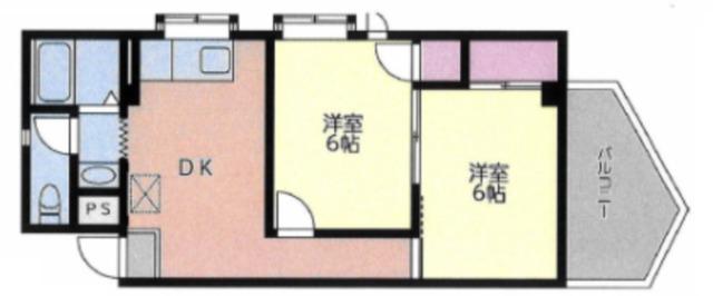 ベルメゾンババ(2DK/2階)の間取り写真