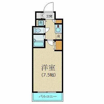 カスタリア新宿(1K/14階)の間取り写真