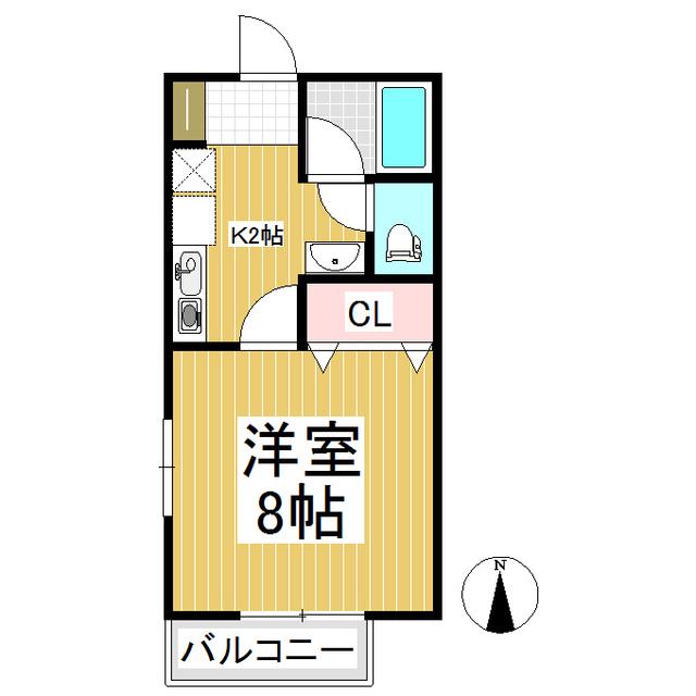 フジハウス(1K/1階)の間取り写真