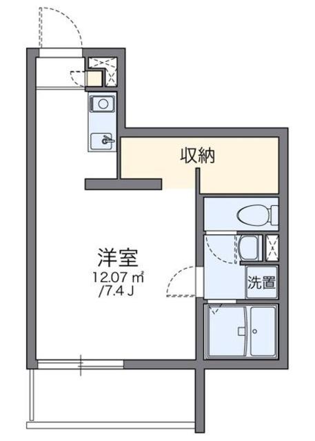 レオパレスMAISON LUMIERE(ワンルーム/1階)の間取り写真
