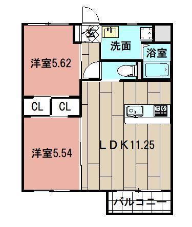 PRESTIGE EXE(2LDK/1階)の間取り写真