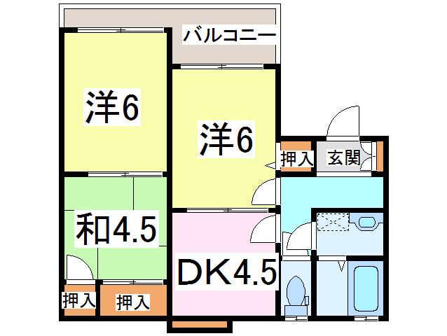 シティライフK&L(3DK/2階)の間取り写真
