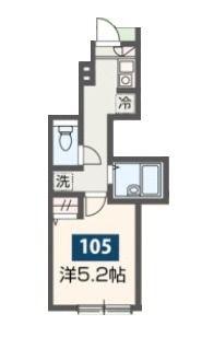 MELDIA岩槻(1K/1階)の間取り写真