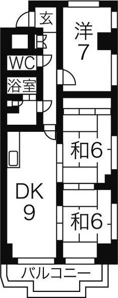 伊藤ビル(3DK/4階)の間取り写真