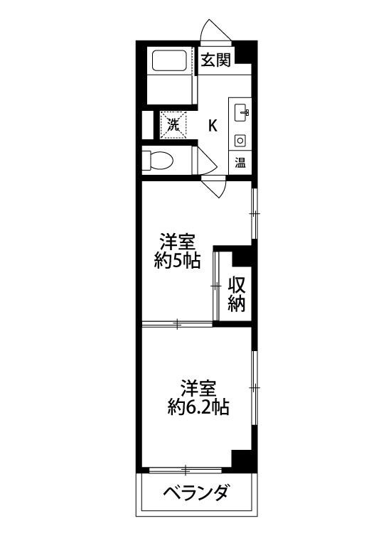 レジデンスカープ新潟(2K/7階)の間取り写真
