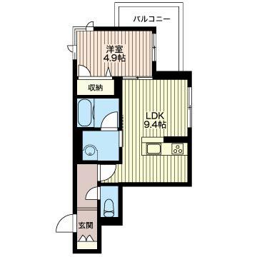 ボーシャン陽東(1LDK/2階)の間取り写真