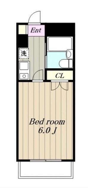 フレクション相模原(1K/1階)の間取り写真