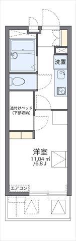 レオパレス舎利寺CF(1K/3階)の間取り写真