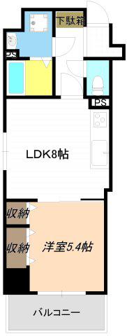 ボワドブローニュ(1LDK/2階)の間取り写真