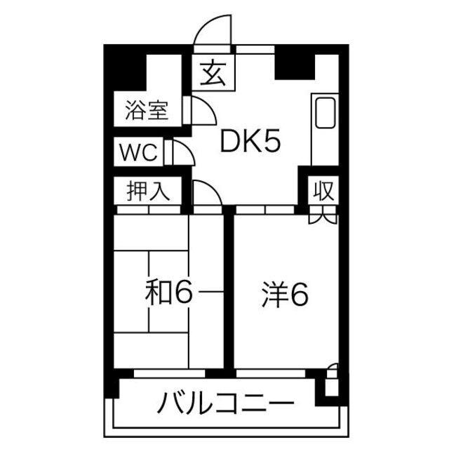 G1ビル千種(2DK/3階)の間取り写真