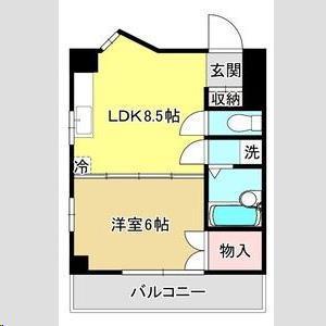 トパ-ズビル(1LDK/3階)の間取り写真