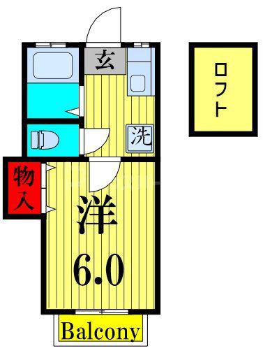 日乃出コーポ(ワンルーム/2階)の間取り写真