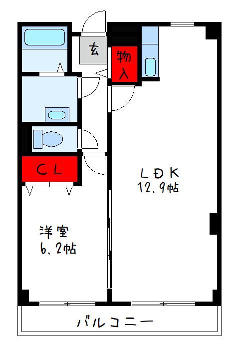 サングレイスI(1LDK/2階)の間取り写真