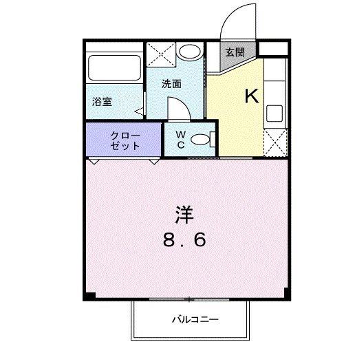 サンセール大小路(1K/1階)の間取り写真