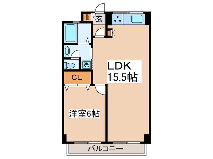 川野レジデンス(1LDK/2階)の間取り写真
