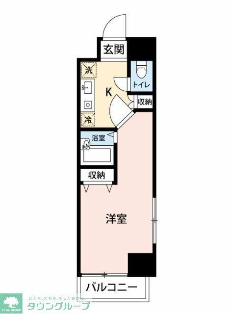 エスペランサ・K2(1K/8階)の間取り写真