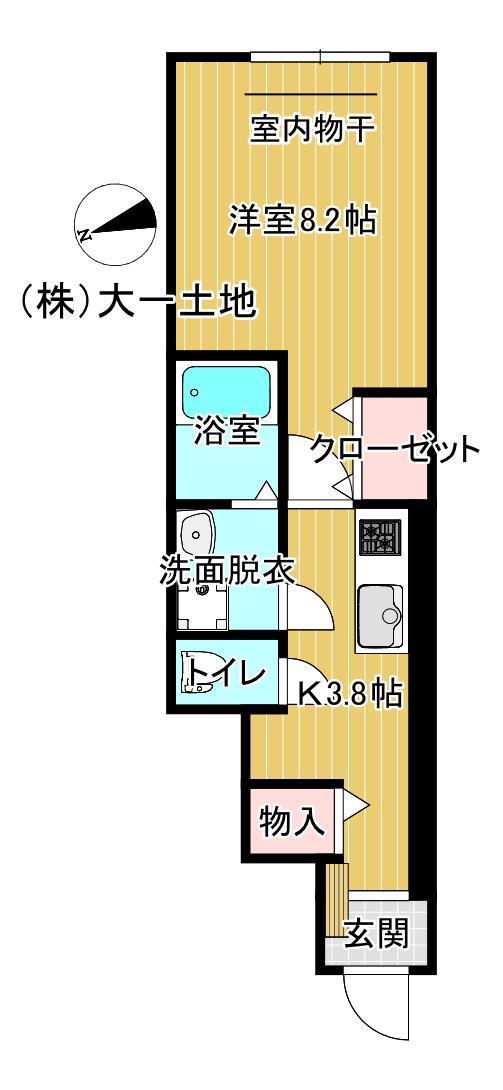 LEBEL DRIE(1K/1階)の間取り写真