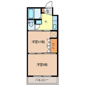 イーグルハイツ錦町(2K/2階)の間取り写真