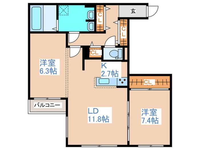 CRESTOPIA(2LDK/4階)の間取り写真
