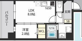 AXIA M-CITY大阪加賀屋(1LDK/4階)の間取り写真