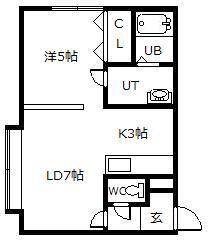 リチネス東光(1LDK/2階)の間取り写真