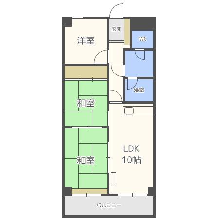 EBA元町II(3LDK/10階)の間取り写真