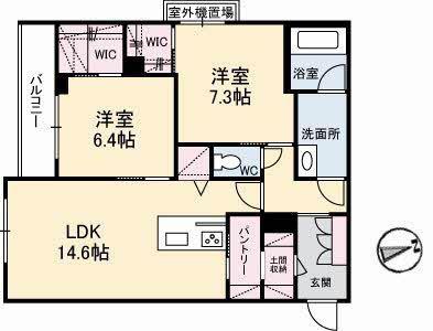 コモンドーレ(2LDK/3階)の間取り写真