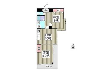 ステイタスヒル天王台壱番館(2LDK/3階)の間取り写真