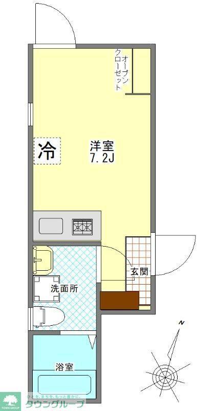 VIETA光が丘(ワンルーム/1階)の間取り写真
