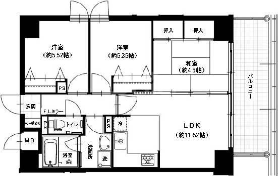 カレ スピラル(3LDK/8階)の間取り写真
