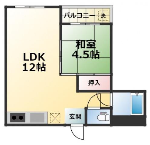 コーポラストウザキ(1LDK/2階)の間取り写真