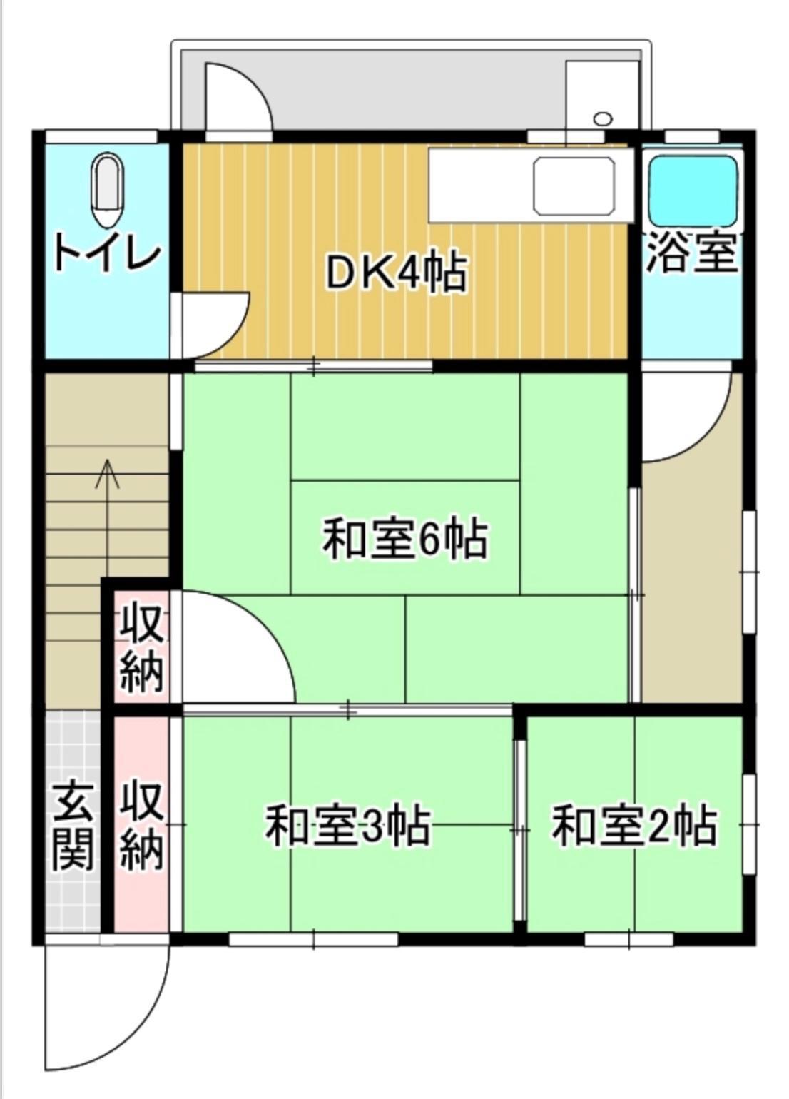 丸山町アパート(3DK/2階)の間取り写真