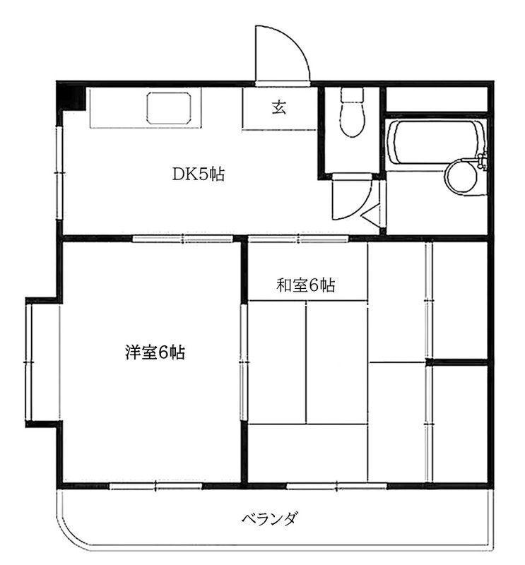 サンパレス21新明(2DK/3階)の間取り写真