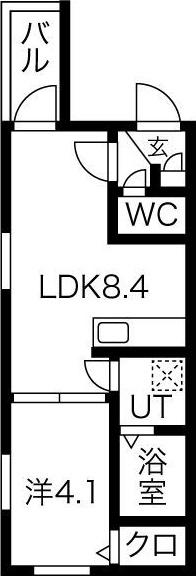 DEVELD八代(1LDK/2階)の間取り写真