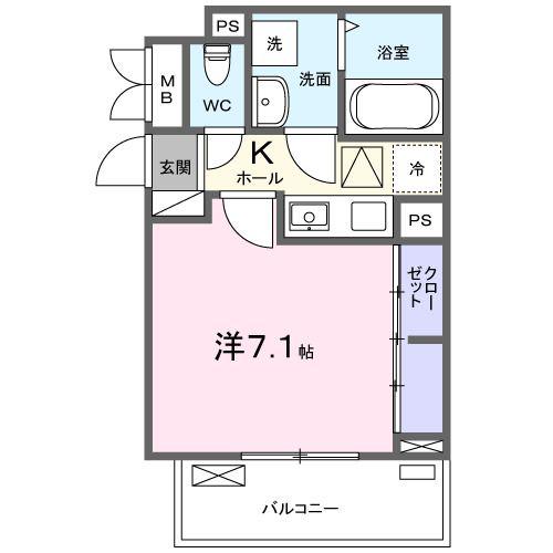 ヒカルサ東川口サウス(1K/1階)の間取り写真