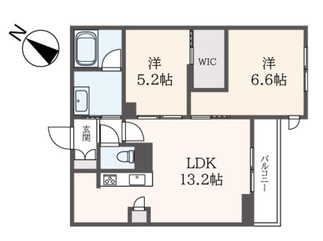 キャトル・セゾンE(2LDK/3階)の間取り写真