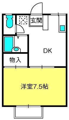 コーポ92(1DK/2階)の間取り写真