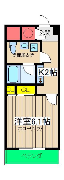ライオンズマンション平沼第3(1K/8階)の間取り写真