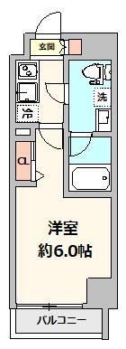 GENOVIA西横浜(1K/8階)の間取り写真