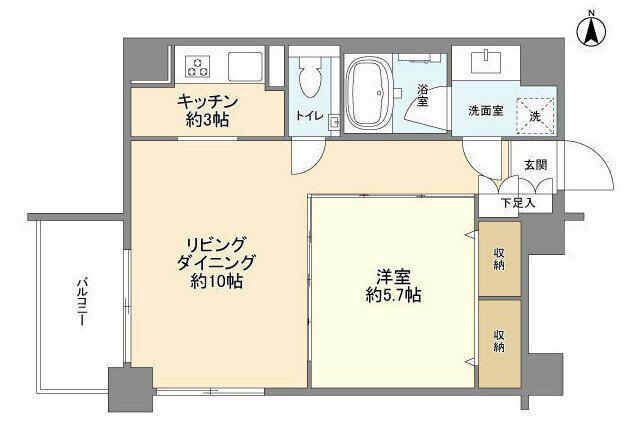 スタイリオ恵比寿SKY(1LDK/3階)の間取り写真