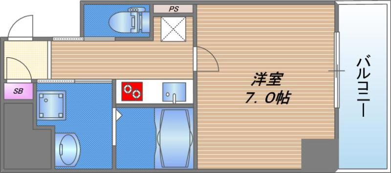 ARTIZA森ノ宮D.C(1K/6階)の間取り写真
